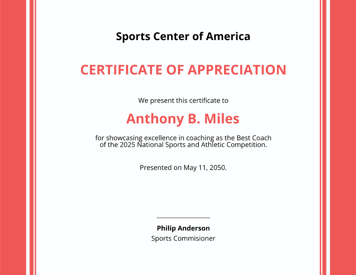 Coach Certificate