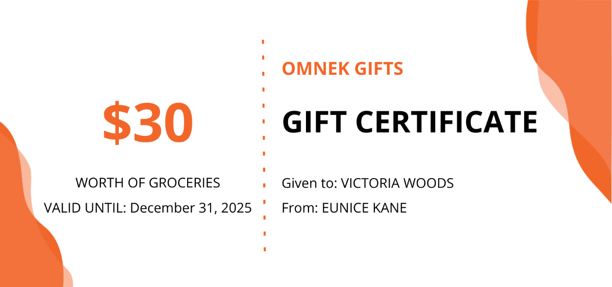 Email Gift Certificate