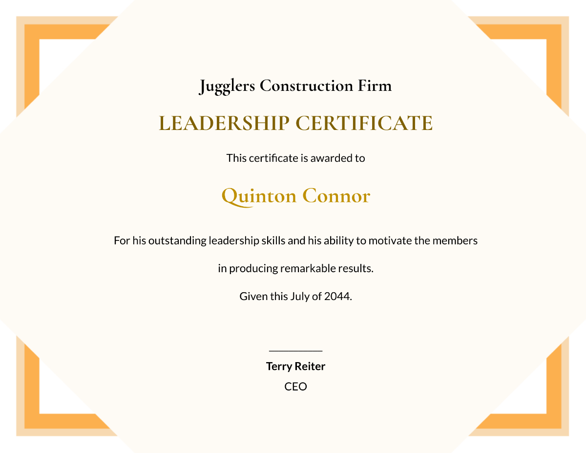Simple Leadership Certificate