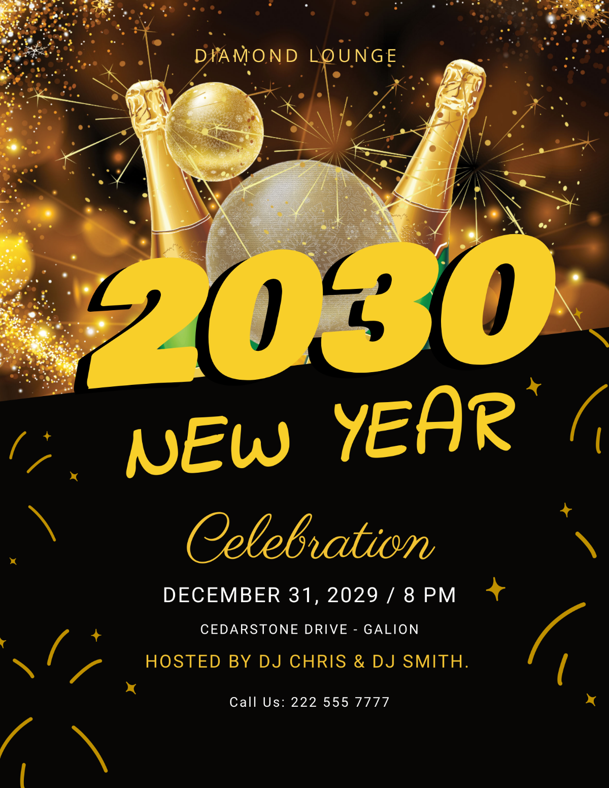 New Year DJ Flyer Template - Edit Online & Download