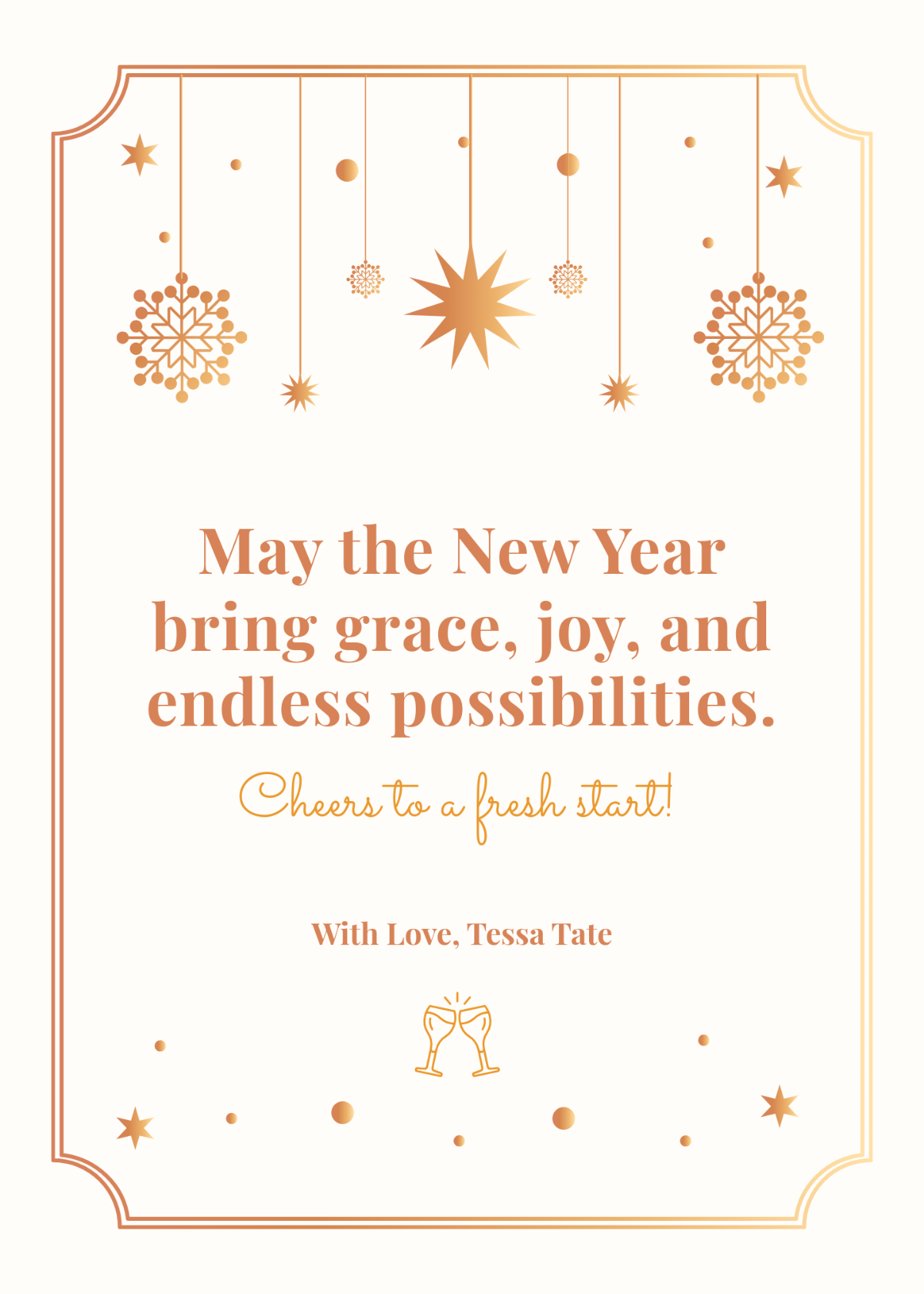 Free Elegant New Year Greeting Card Template - Edit Online & Download