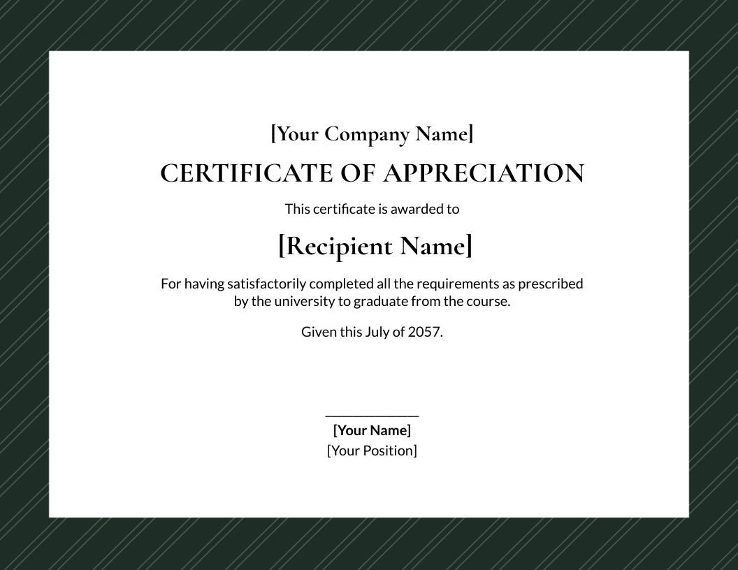 FREE Appreciation Certificate Templates & Examples - Edit Online ...