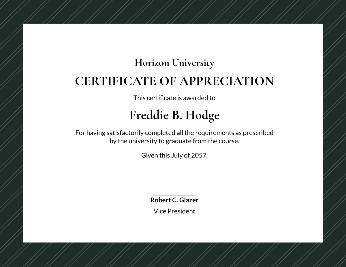 Graduation Appreciation Certificate