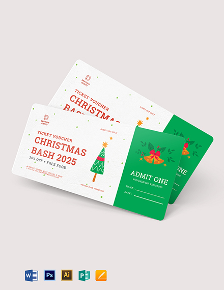 christmas ticket voucher template 1