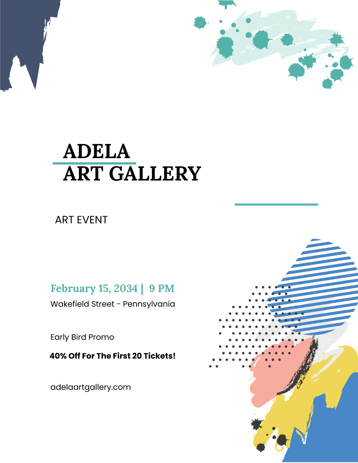 Art Event Flyer Template - Edit Online & Download