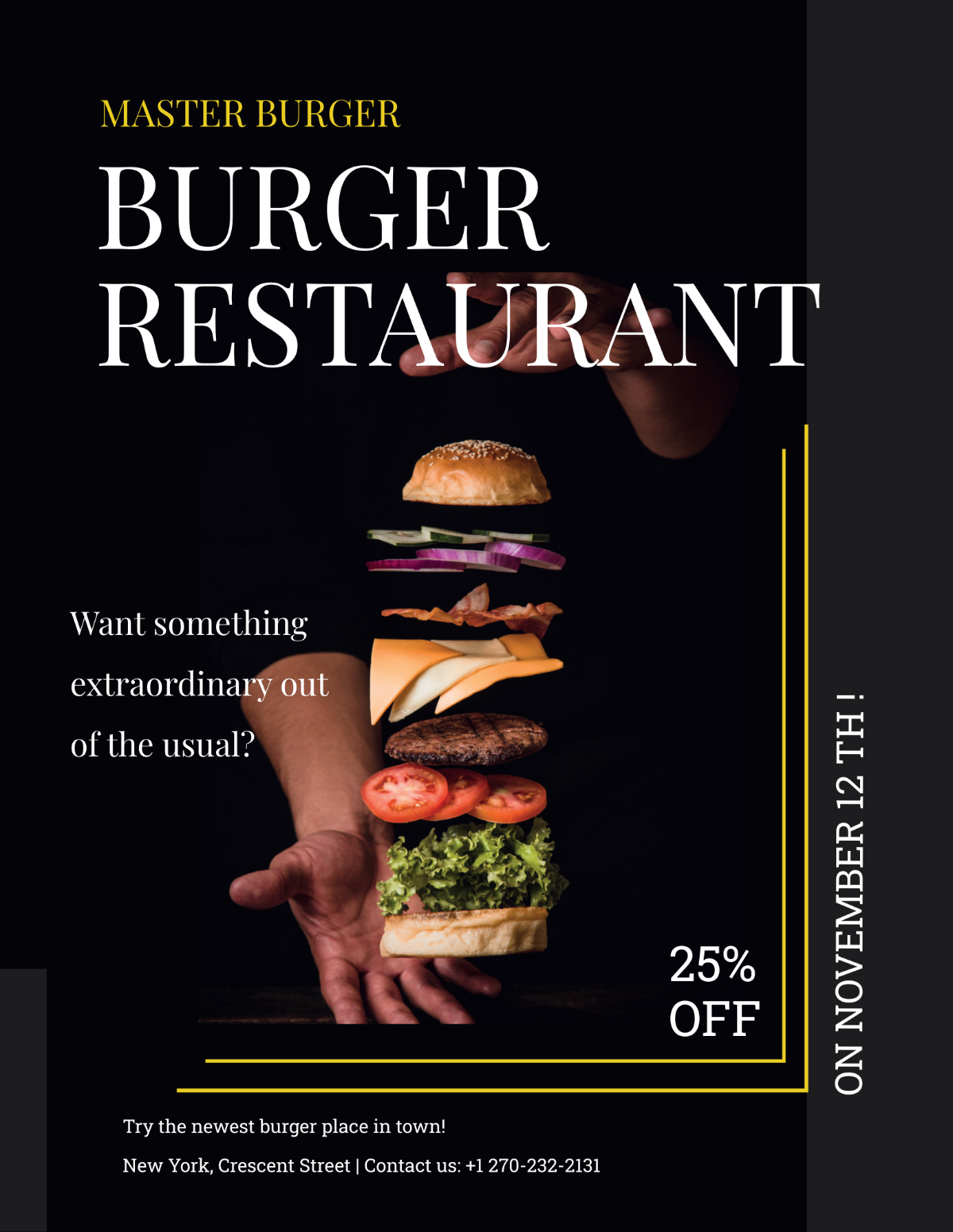 Burger Restaurant Flyer Template - Edit Online & Download