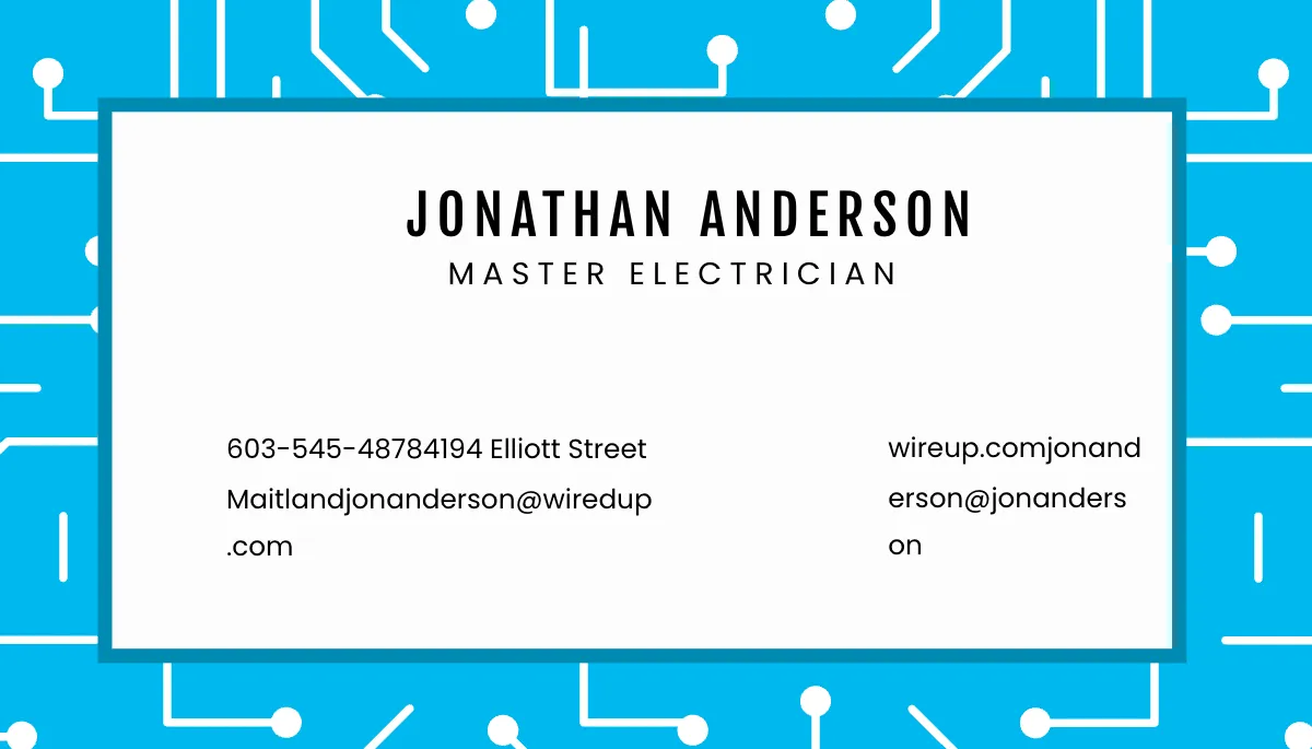 Free Electric Store Business Card Template to Edit Online