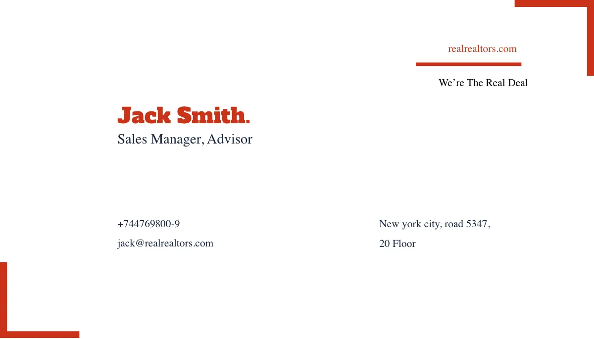 Free Elegant Realtor Business Card Template to Edit Online