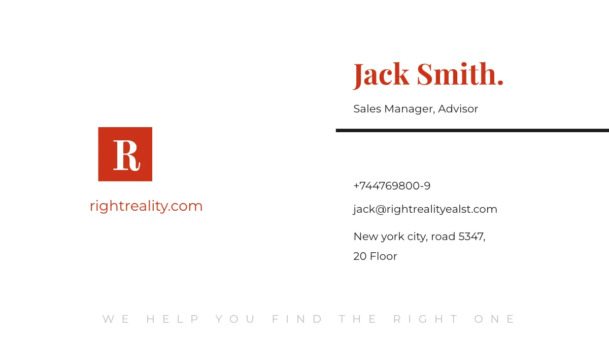 Free Minimal Real Estate Business Card Template to Edit Online