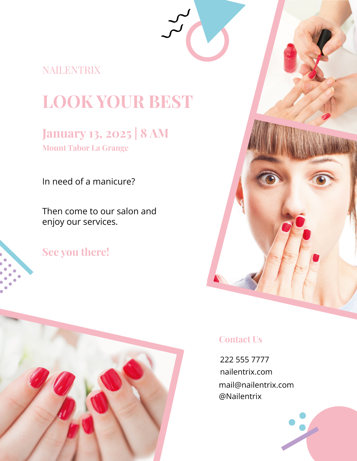 Modern Nail Salon Flyer Template - Edit Online & Download