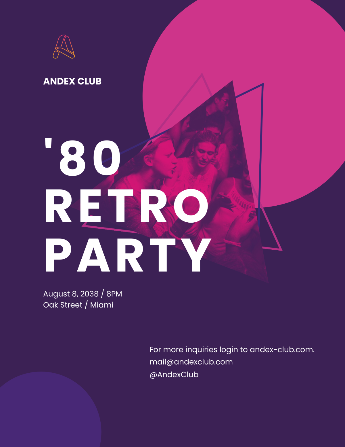 80s Party Flyer Template - Edit Online & Download