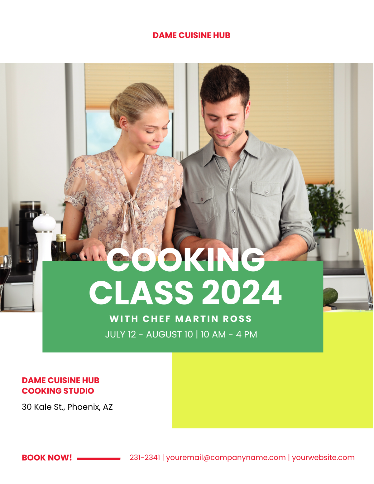 Cooking class flyer Template - Edit Online & Download