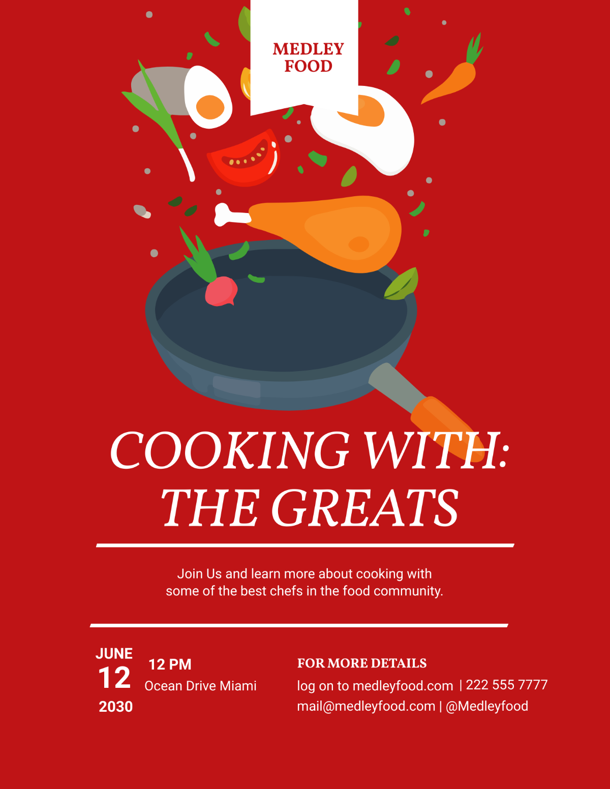 Cooking Lessons Flyer Template - Edit Online & Download