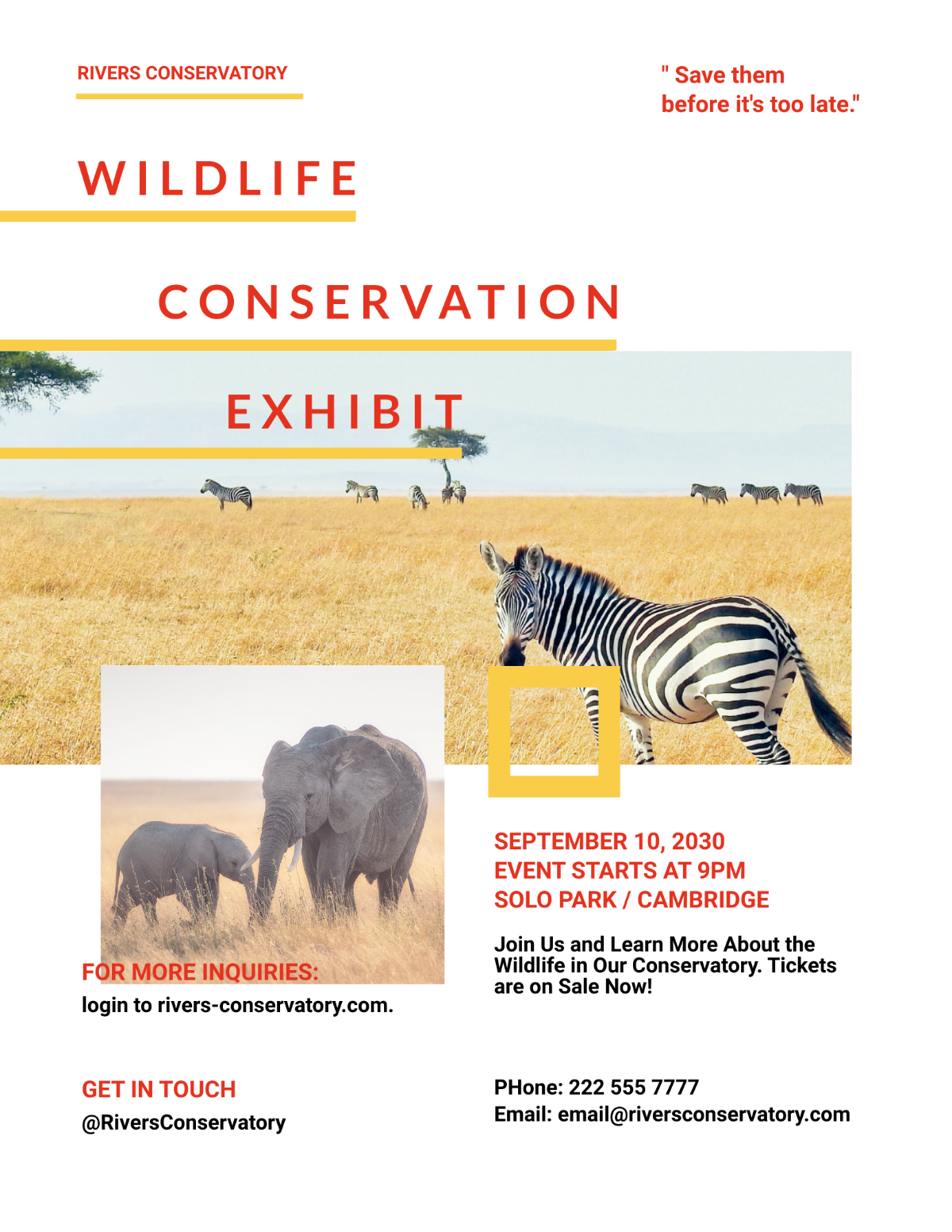 Free Wildlife Conservation Flyer Template