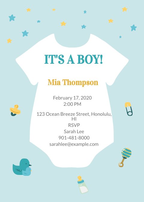 Oneside Baby Shower Invitation