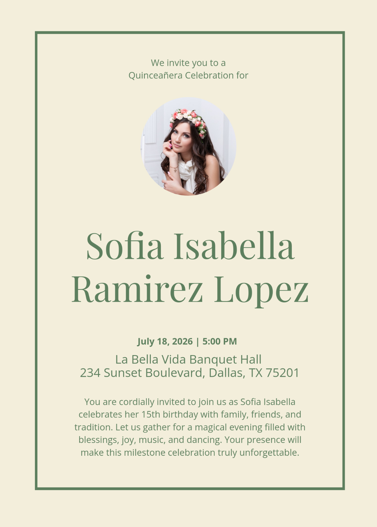 Free Quinceañera Invitation Template to Edit Online