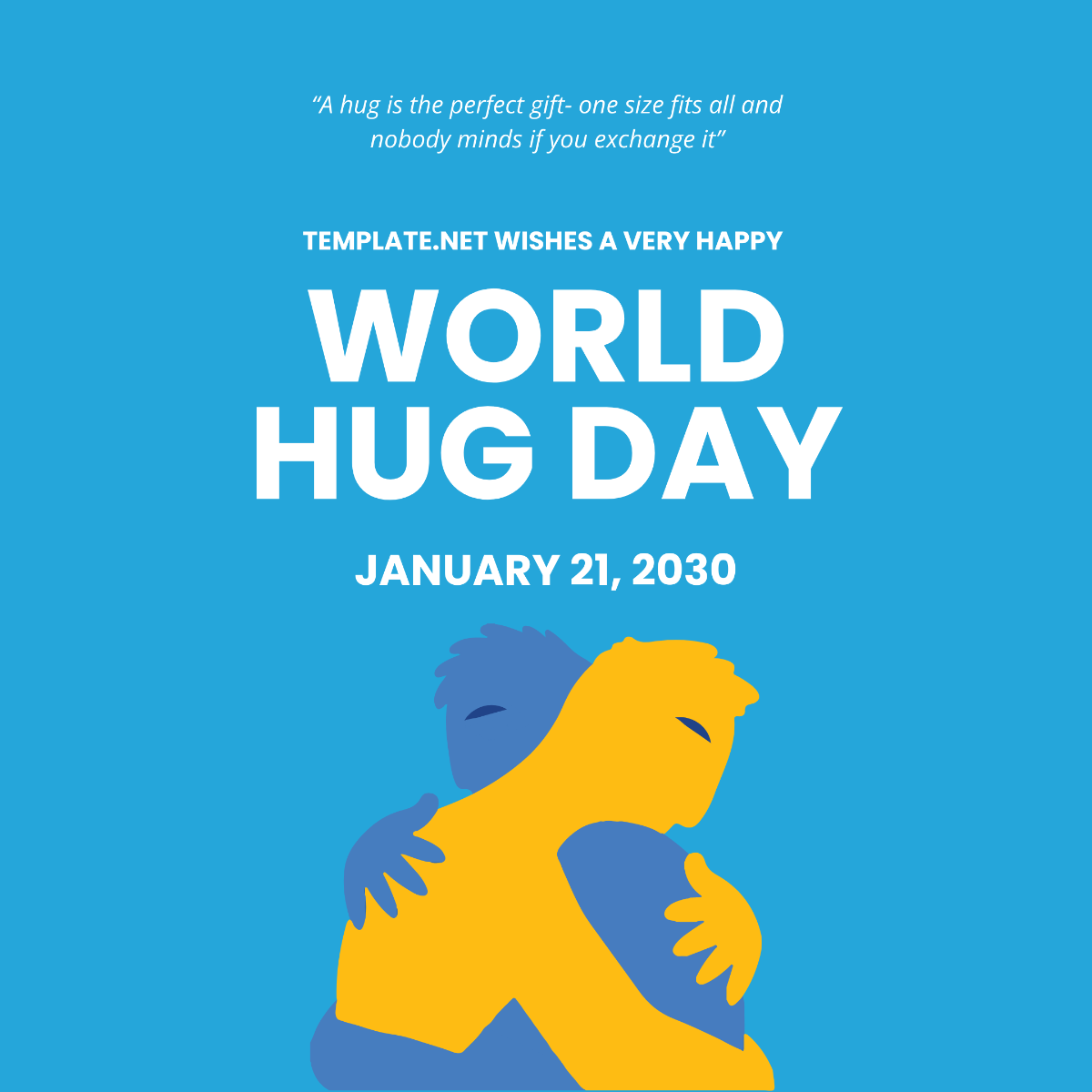 Free World Hug Day Instagram Post Template