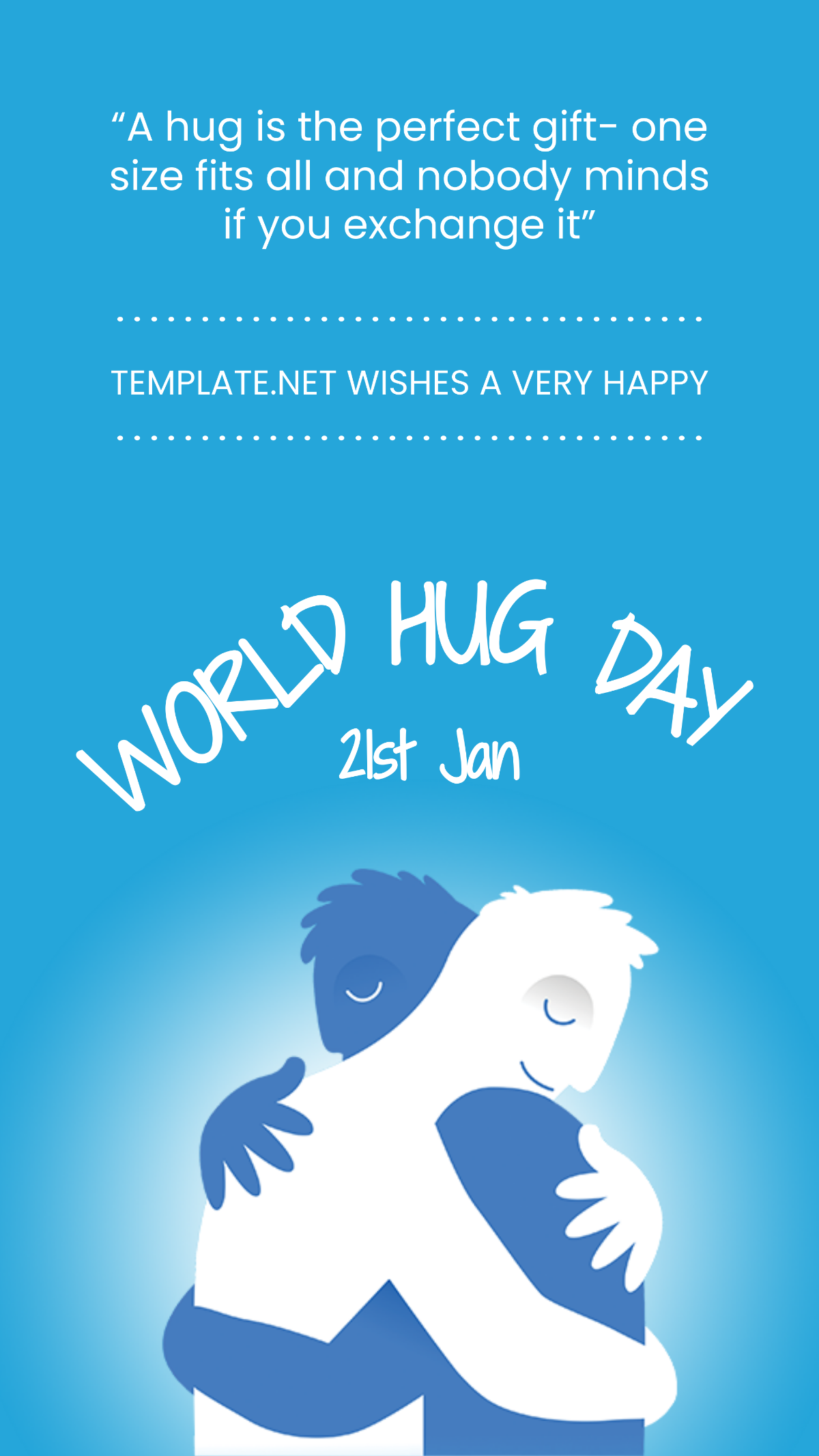 Free World Hug Day Whatsapp Image Template