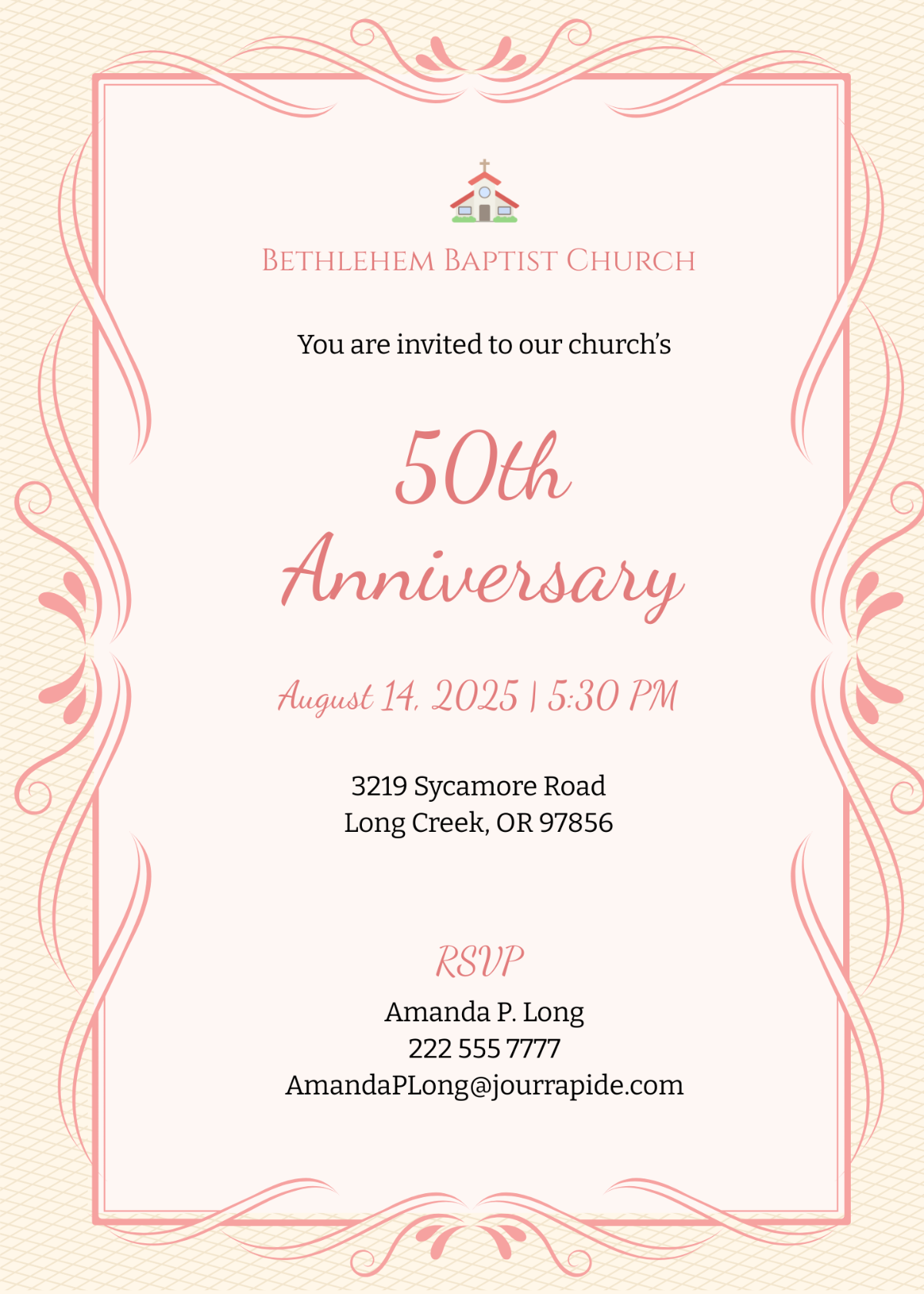 Church Anniversary Invitation