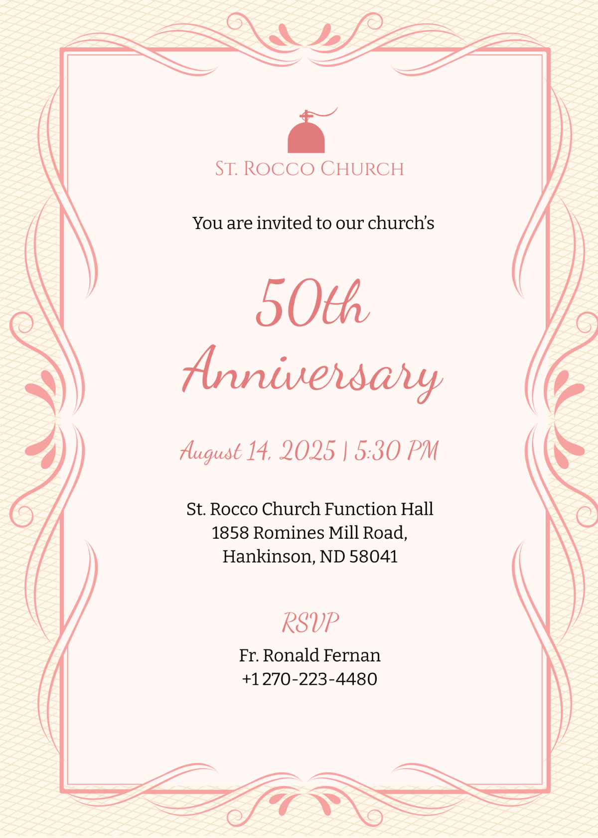 Church Anniversary Invitation Template