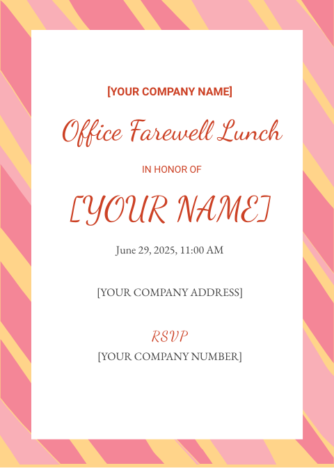 Office Farewell Lunch Invitation