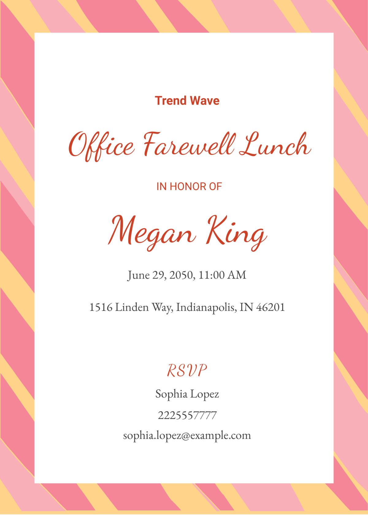 Office Farewell Lunch Invitation