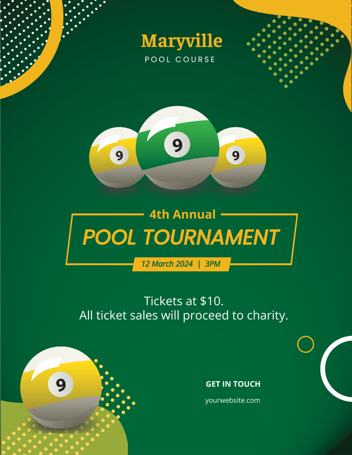 Pool Tournament Flyer Template