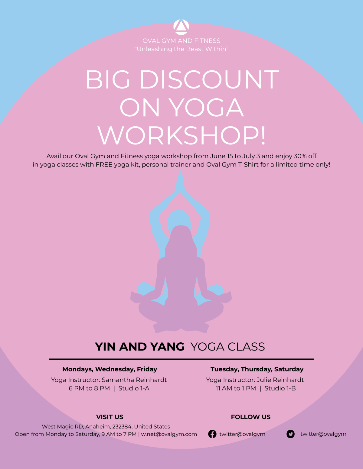 Yoga Workshop Flyer Template - Edit Online & Download