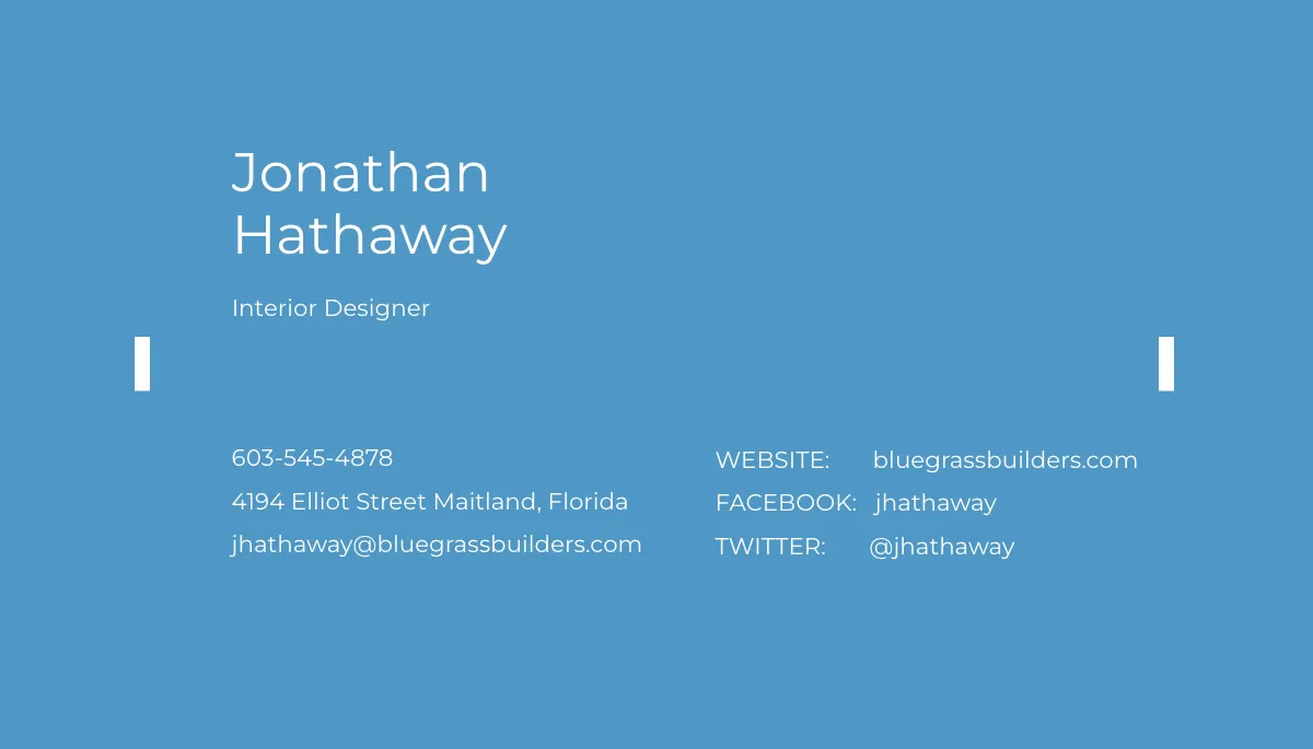 Free Blue Business Card Template to Edit Online