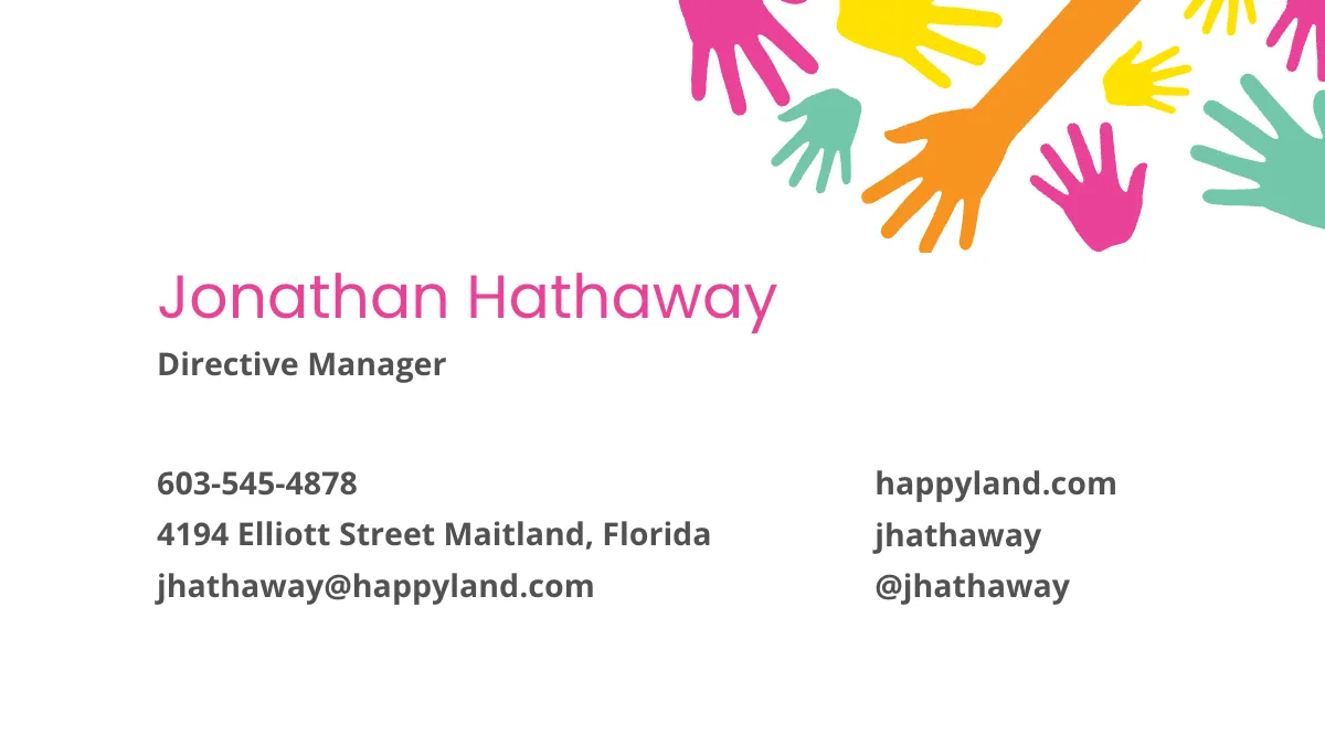 Free Child care Business Card Template to Edit Online