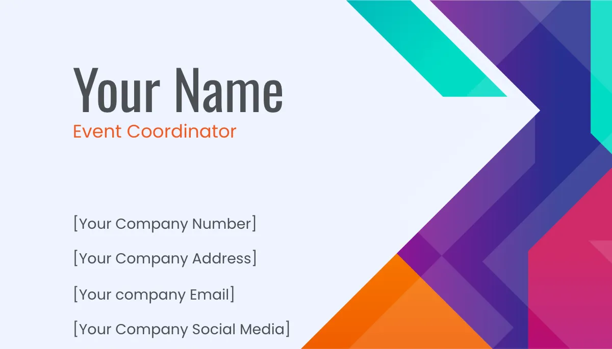 Free Colorful Business Card Template to Edit Online