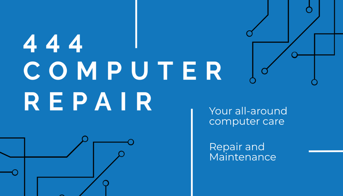 Computer Repair Shop Business Card Template