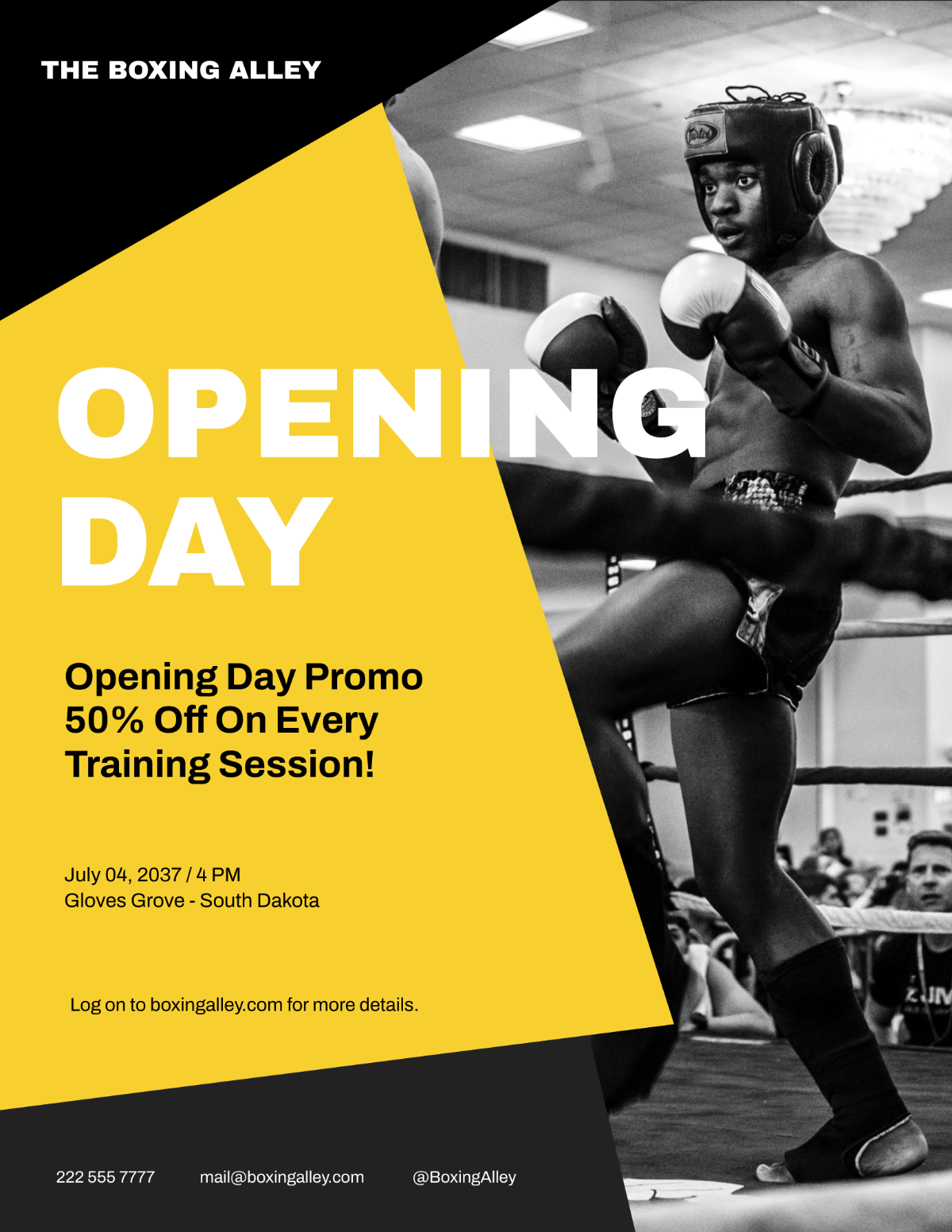 Boxing Gym Flyer Template - Edit Online & Download