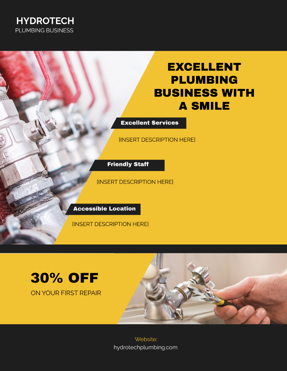 Plumbing Business Flyer Template - Edit Online & Download