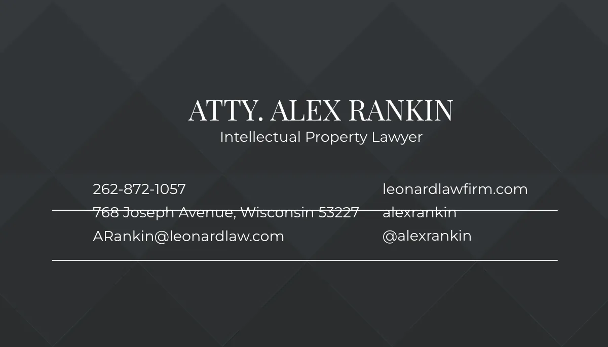 Free Chalkboard Attorney Business Card Template to Edit Online