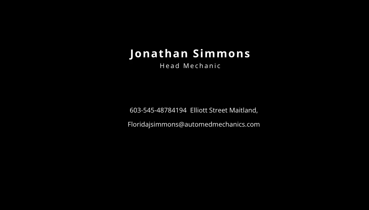 Free Chalkboard Auto Repair Business Card Template to Edit Online