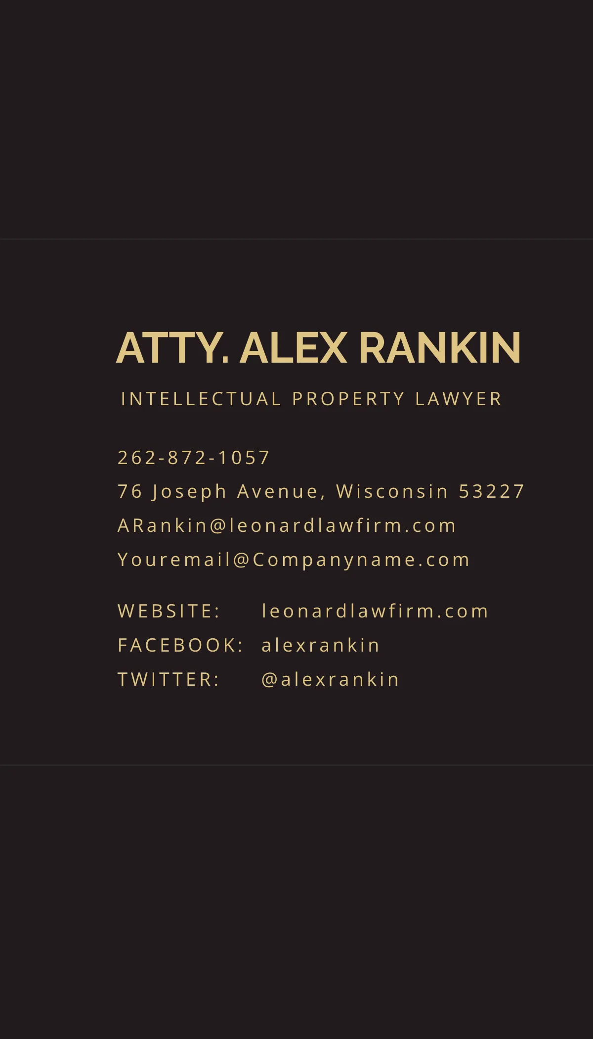 Free Chalkboard Lawyer Business Card Template to Edit Online