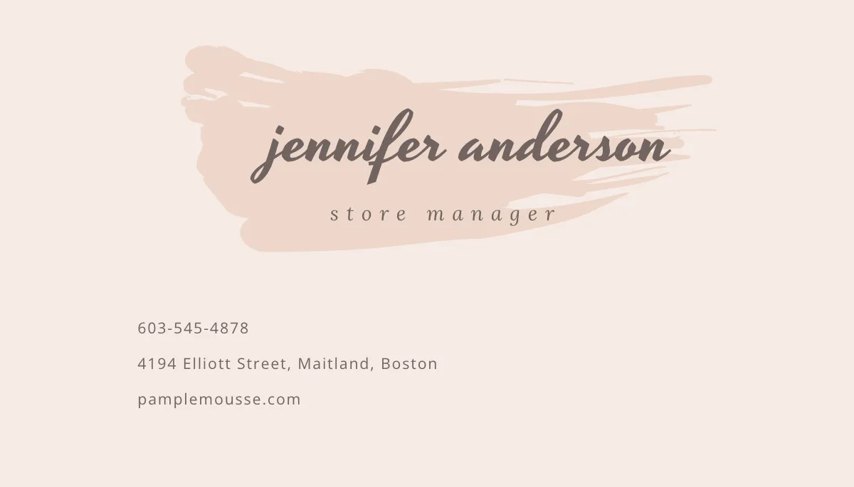 Free Feminine Business Card Template to Edit Online