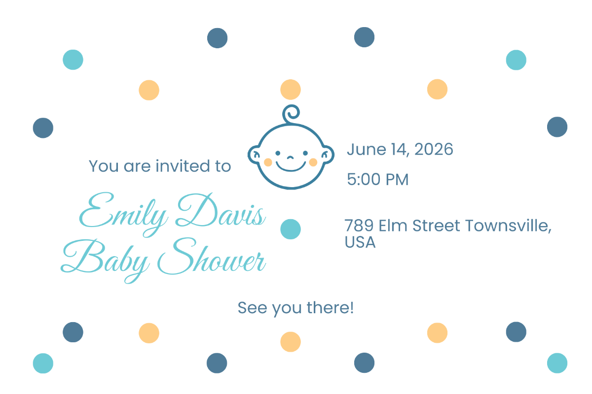 Baby Shower Invitation Postcard Template - Edit Online & Download