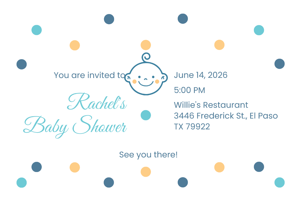 Baby Shower Invitation Postcard Template