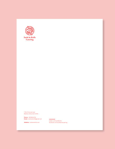 catering services letterhead