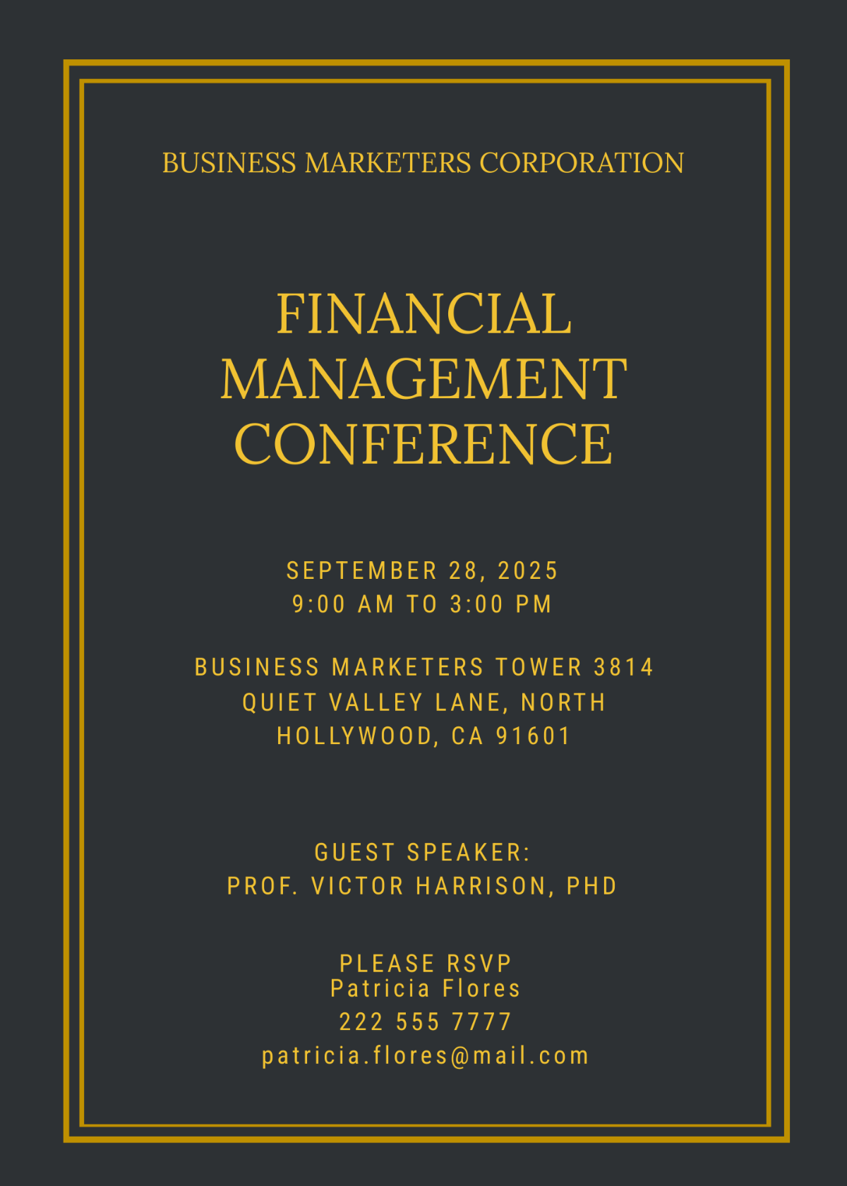 Financial Seminar Invitation