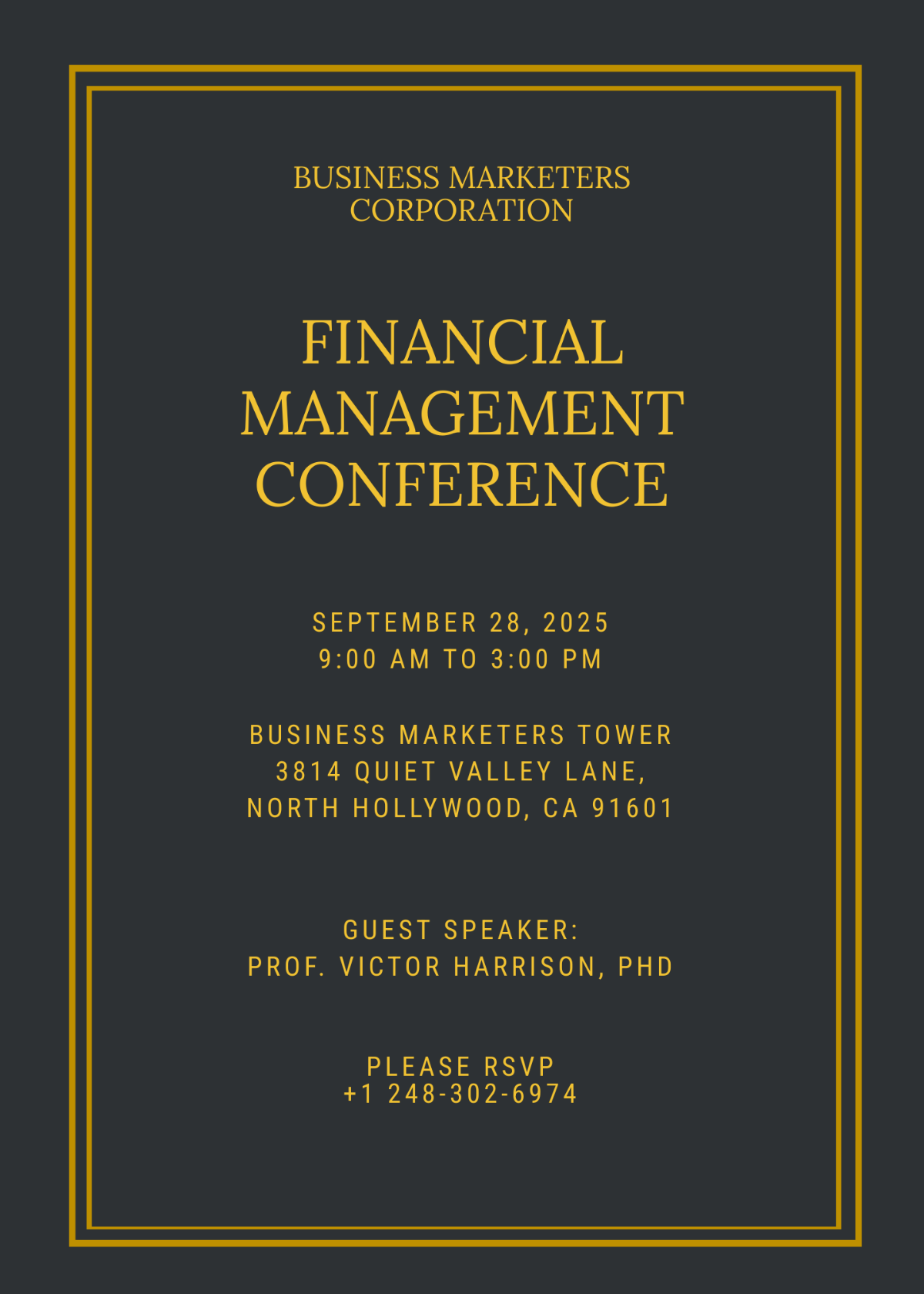 Financial Seminar Invitation Template