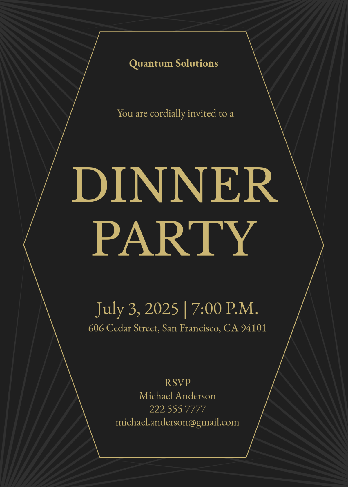 Free Business Dinner Formal Invitation Template