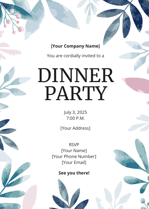 FREE Dinner Invitation Templates & Examples Edit Online & Download