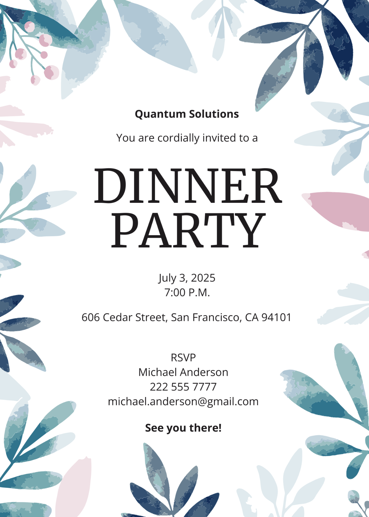 Formal Business Dinner Invitation