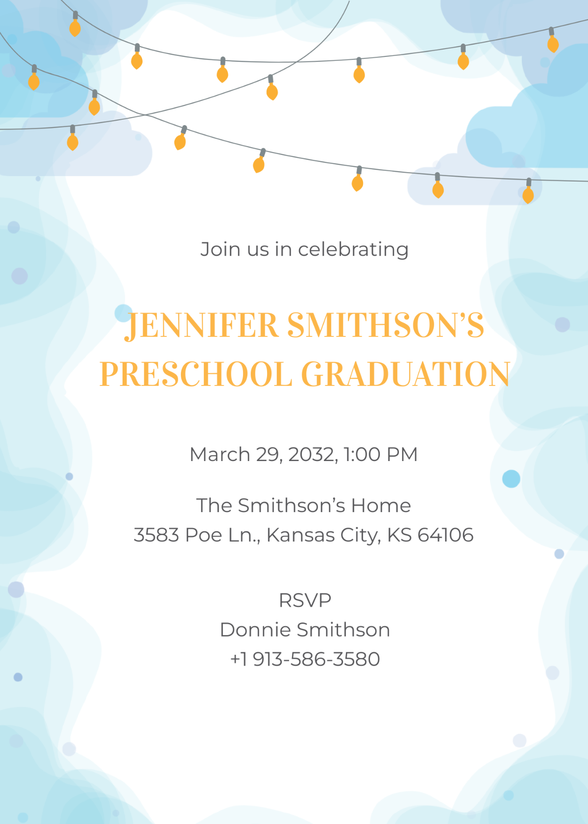 Preschool Graduation Invitation Template