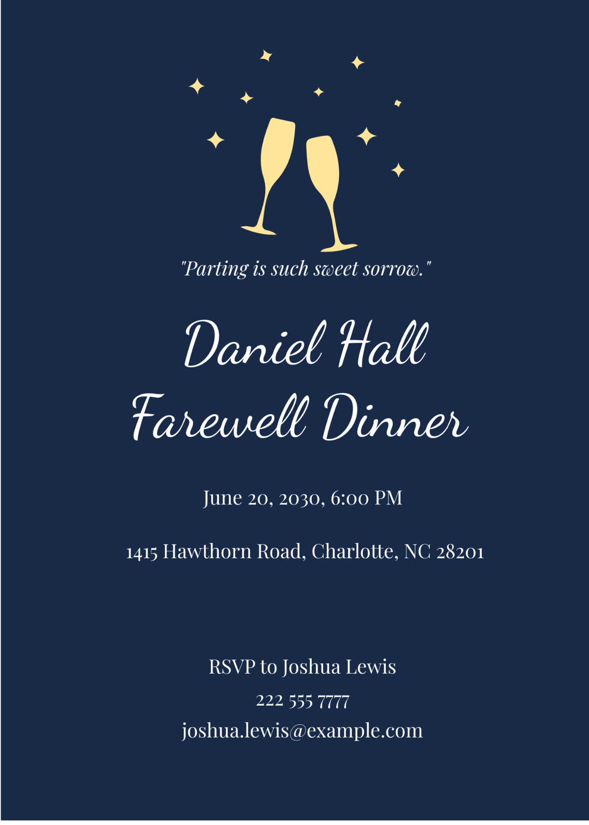 Farewell Dinner Invitation