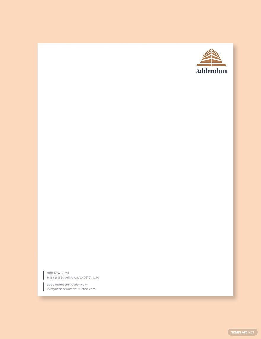 Construction Company Letterhead Template in InDesign, PSD, Illustrator, Word, Publisher, Pages - Download | Template.net