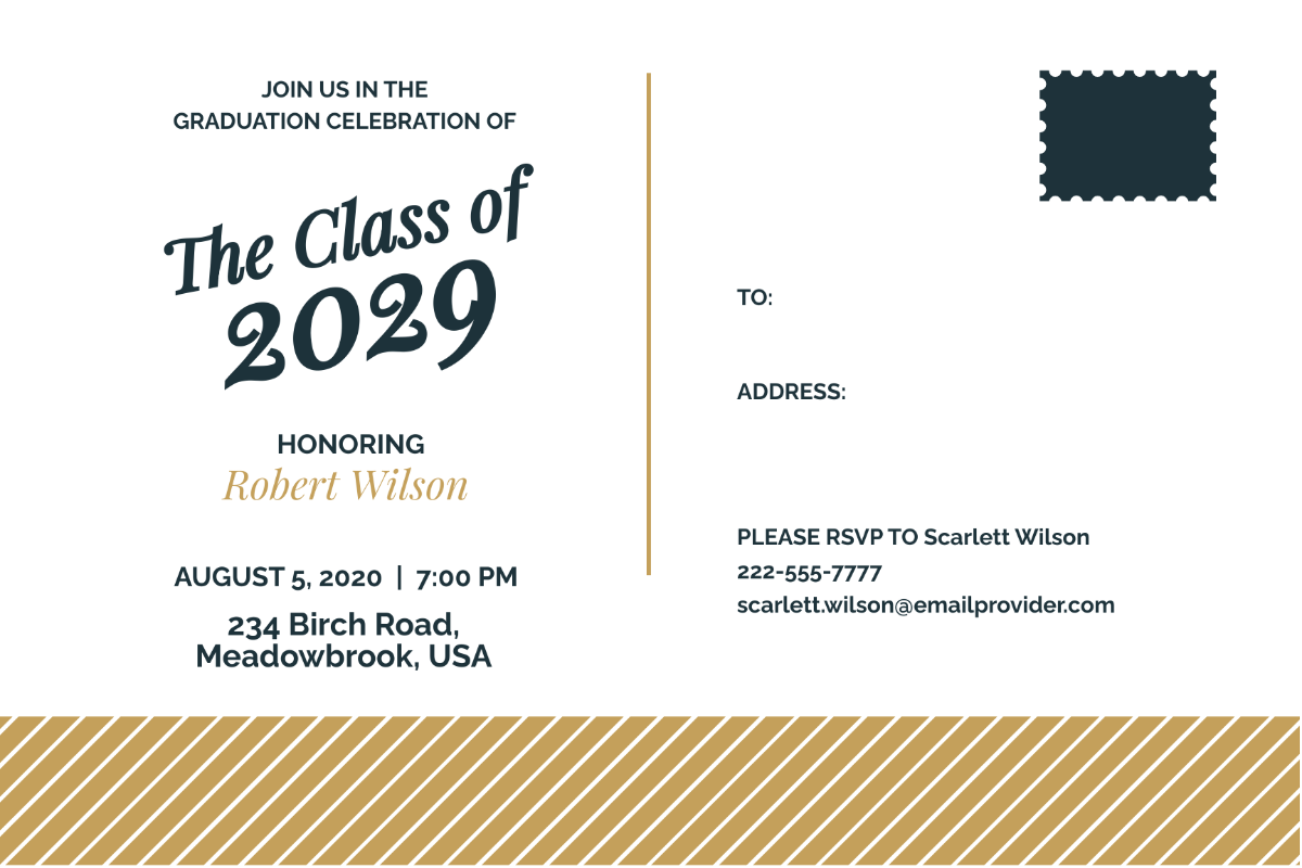 Graduation Postcard Invitation